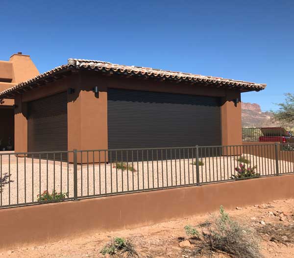 Gazebo enclosure with security shutters